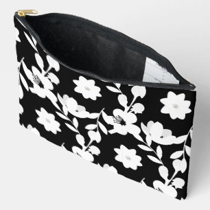 Floral Design With Pearls Accessory Pouch
