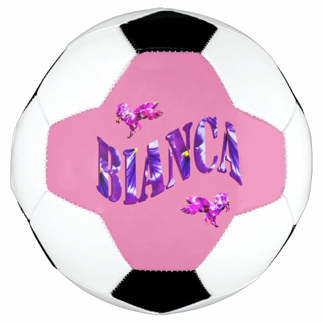 Floral Designed Bianca Name, Soccerball (Front)