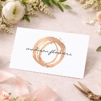 Floral Designer Business Card Rose Gold Logo