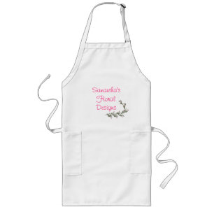 "_____ Floral Designs" - A Vine Of Pink Roses Long Apron