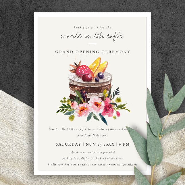Floral Dessert Pastries Store Grand Opening Invite (Creator Uploaded)