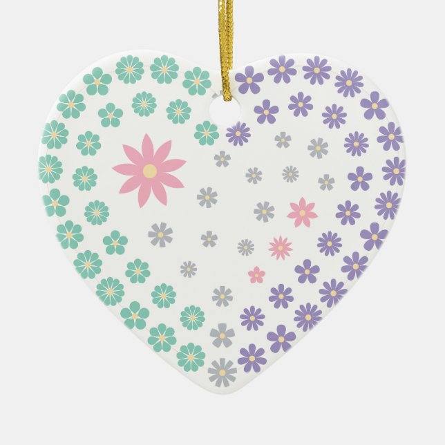 Floral Devotion Ceramic Tree Decoration (Front)