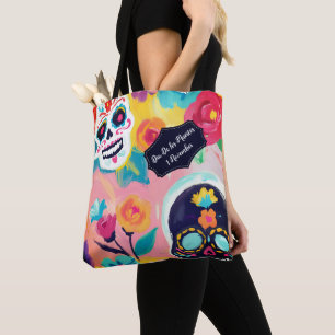 Floral Dia De Los Muertos  Tote Bag