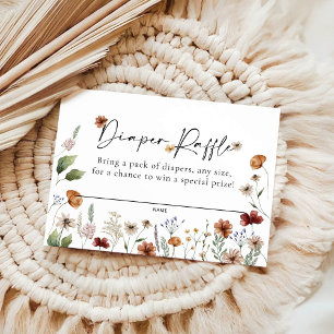 Floral Diaper Raffle Baby Shower Card