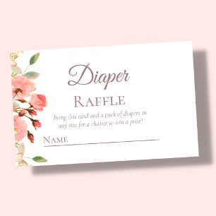 Floral Diaper Raffle Enclosure Card