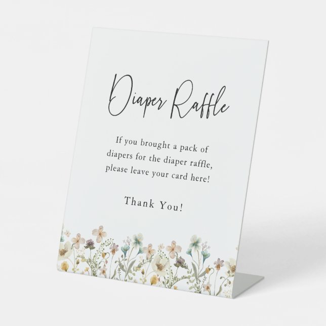 Floral Diaper Raffle Pedestal Sign (Front)