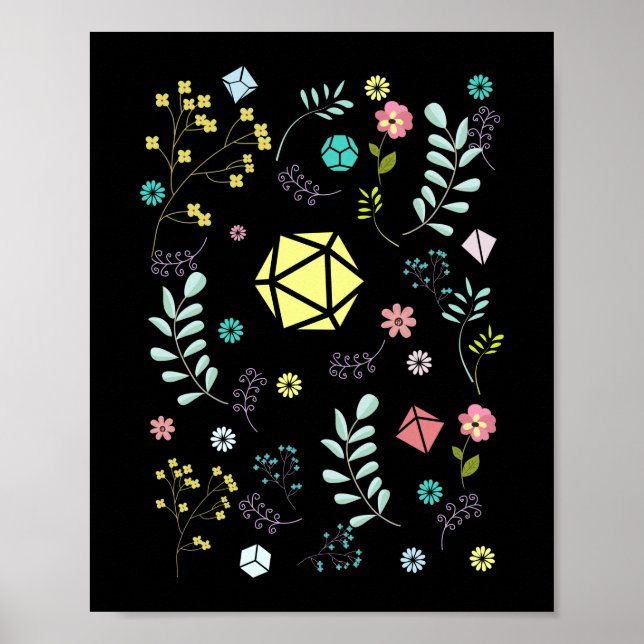 Floral Dice Set Flowers and Plants Tabletop RPG Poster (Front)