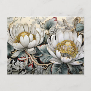 Floral Digital AI Assist Art Pretty Flowers Postcard