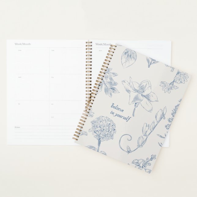 Floral Digital Notebook – “Believe in Yourself” Planner (Display)