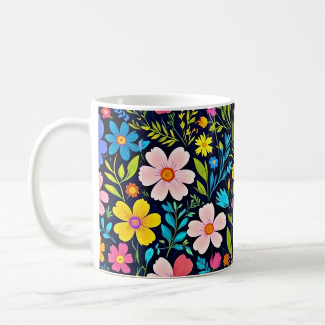 Floral Digital Painting Flowers Pattern-38875 Coffee Mug (Left)