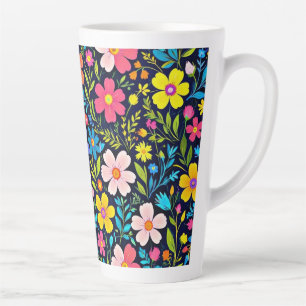 Floral Digital Painting Flowers Pattern-38875 Latte Mug