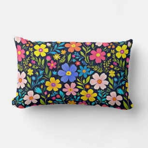 Floral Digital Painting Flowers Pattern-38875 Lumbar Cushion