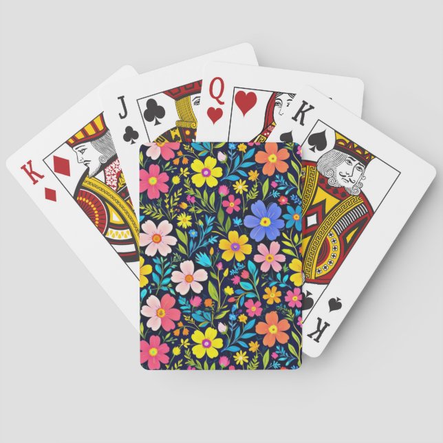 Floral Digital Painting Flowers Pattern-38875 Playing Cards (Back)