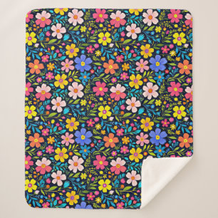Floral Digital Painting Flowers Pattern-38875 Sherpa Blanket