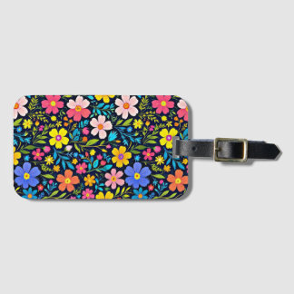 Floral Digital Painting Flowers Pattern Luggage Tag