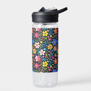 Floral Digital Painting Flowers Pattern Water Bottle