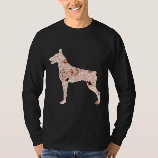 Floral Doberman  514 T-Shirt (Front)