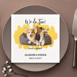 Floral Dog Cat Pet Photo Dog Lover Wedding Custom  Napkin