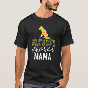 Floral Dog Mum Blessed German Shepherd Mama T-Shirt