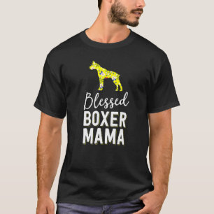 Floral Dog Mum For Women Blessed Boxer Mama T-Shirt