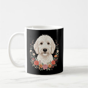 Floral Dog Portrait Botanical Wreath Coffee Mug