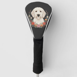 Floral Dog Portrait Botanical Wreath Golf Head Cover