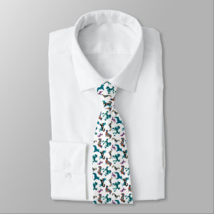 Floral Dogs Tie