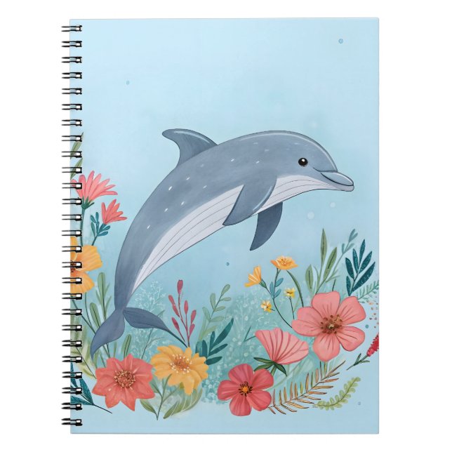 Floral Dolphin Notebook (Front)