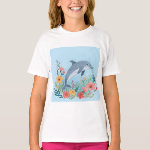 Floral Dolphin T-Shirt
