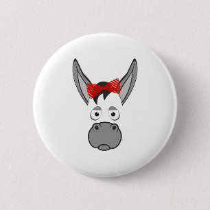 Floral Donkey Animal Halloween Costume Gift 6 Cm Round Badge