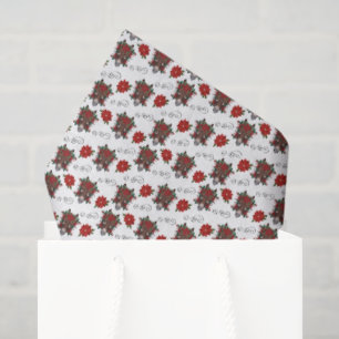Floral Donkey Christmas Tissue Paper