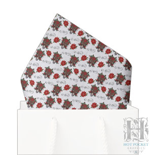 Floral Donkey Christmas Tissue Paper