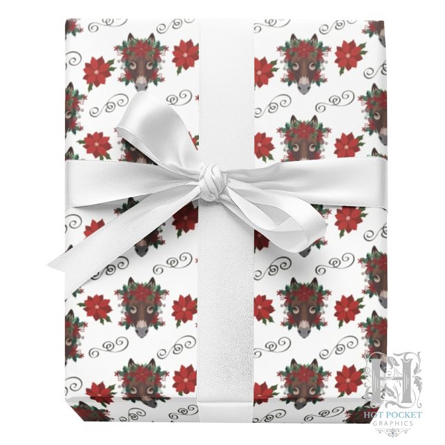 Floral Donkey Christmas Wrapping Paper (Creator Uploaded)