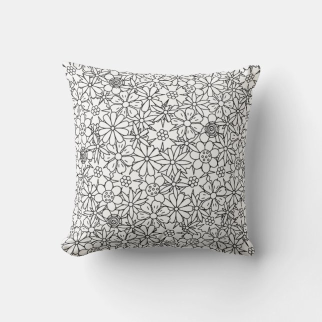 Floral Doodle Cushion (Front)