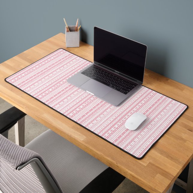 Floral doodle stripes desk mat (Office 2)