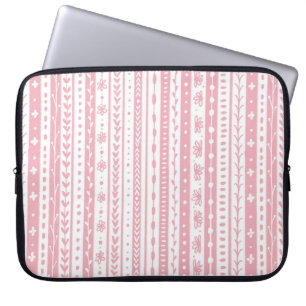 Floral doodle stripes laptop sleeve