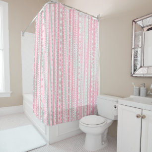 Floral doodle stripes shower curtain