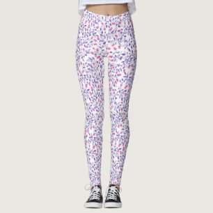 Floral doodles pink and violet leggings