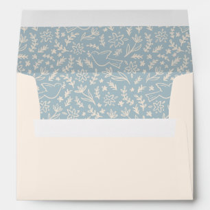 Floral Dove Pattern Blue - Envelope