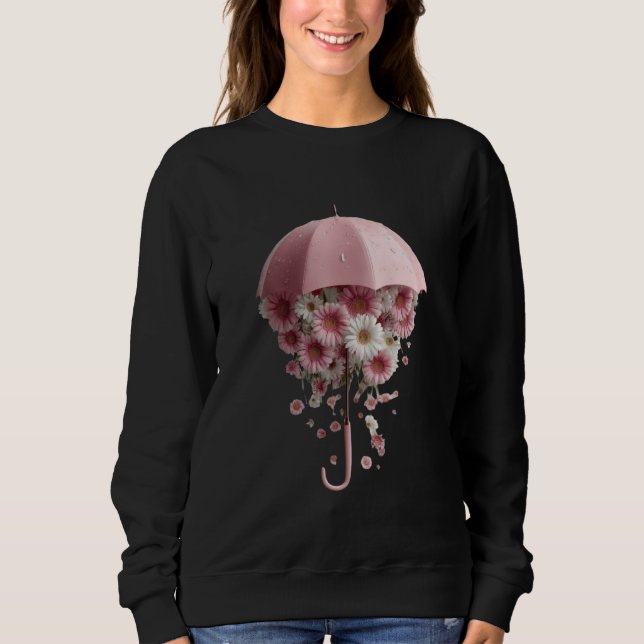 Floral Downpour Bloomfall Sheltered by Spring Wher Sweatshirt (Front)