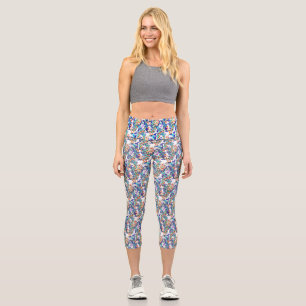 floral dragon capri leggings