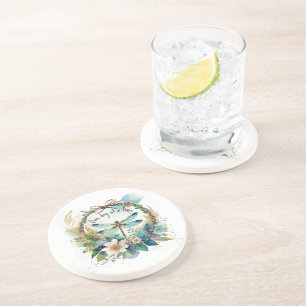 Floral dragonfly One day at a time Coaster