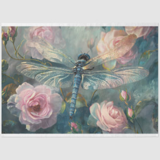 Floral Dragonfly Pastel Ethereal Whimsical  Tissue Paper
