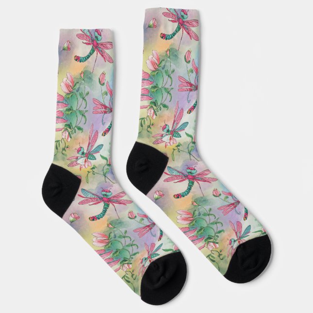 Floral Dragonfly Socks (Right)