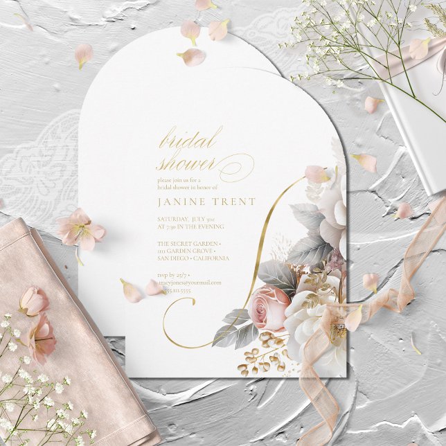 Floral Drama Wedding Bridal Shower Arch ID1022 Invitation (Creator Uploaded)