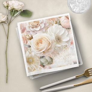 Floral Drama Wedding White ID1022 Napkin