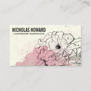 Floral Drawing Background Business Card