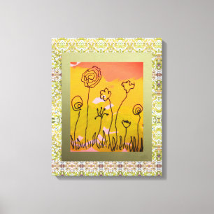 Floral Drawing Canvas Print