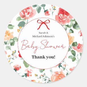 Floral Dream Baby Shower Classic Round Sticker