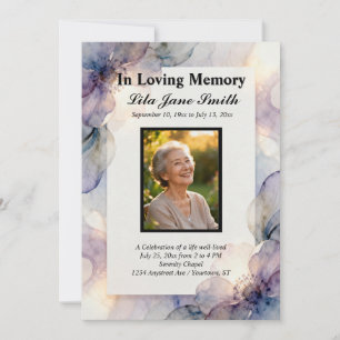 Floral Dream Celebration of Life Memorial Service Invitation